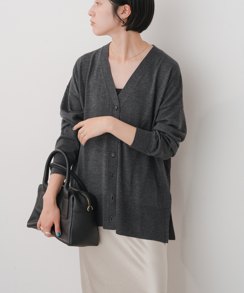 Spick & Span（スピックアンドスパン）の「《追加》18Gカーディガン（カーディガン/ボレロ・レディース・ブラック/イエロー系その他/ブラウン/レッド/チャコールグレー・FREE）」の21枚目の写真