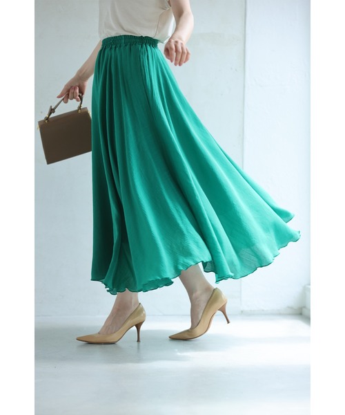 cawaii(カワイイ)の「あなたは何色? 涼しく快適! ふわスカ(スカート・レディース・グリーン/ライム/ピンク/ダークブルー/ブラック/ブルー・S~M/L~LL)」の3枚目の写真