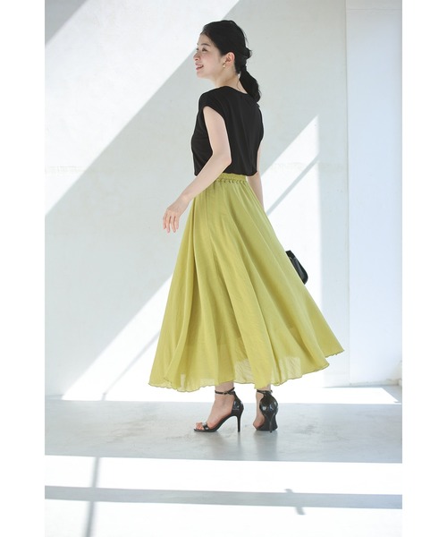 cawaii(カワイイ)の「あなたは何色? 涼しく快適! ふわスカ(スカート・レディース・グリーン/ライム/ピンク/ダークブルー/ブラック/ブルー・S~M/L~LL)」の14枚目の写真