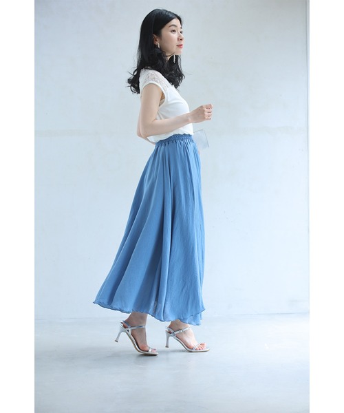 cawaii(カワイイ)の「あなたは何色? 涼しく快適! ふわスカ(スカート・レディース・グリーン/ライム/ピンク/ダークブルー/ブラック/ブルー・S~M/L~LL)」の11枚目の写真