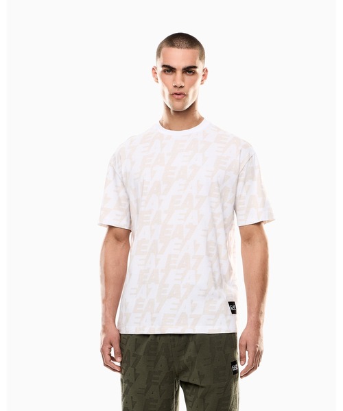 tシャツ 「エンポリオ アルマーニ EA7」Logo Series クルーネックTシャツ ASV オーガニックコットン混紡 レディース エンポリオ アルマーニ EA7】ASV Logo Series クルーネックT