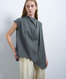 美品 ランバンコレクション LANVIN ブルー シアー 半袖 ノースリーブ 黒 美品 ランバンコレクション LANVIN ブルー シアー 半袖