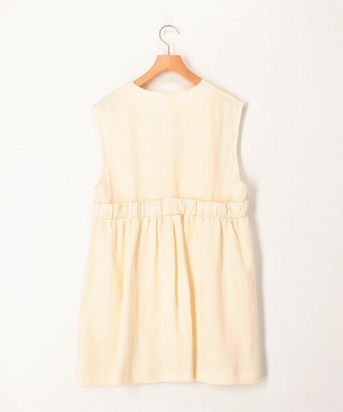 MICO COULIER（ミコクリエ）の「イージーケアリネンベスト（ノーカラージャケット・レディース・ダークネイビー/ベージュ/キナリ・38）」の17枚目の写真