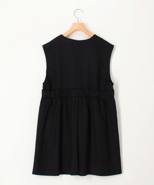 MICO COULIER（ミコクリエ）の「イージーケアリネンベスト（ノーカラージャケット・レディース・ダークネイビー/ベージュ/キナリ・38）」の19枚目の写真