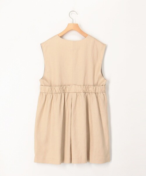 MICO COULIER（ミコクリエ）の「イージーケアリネンベスト（ノーカラージャケット・レディース・ダークネイビー/ベージュ/キナリ・38）」の22枚目の写真