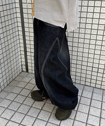 UNDERSTATEMENTs | 【ユニセックス】ブラスト加工バルーン切り替えデニムパンツ(デニムパンツ)