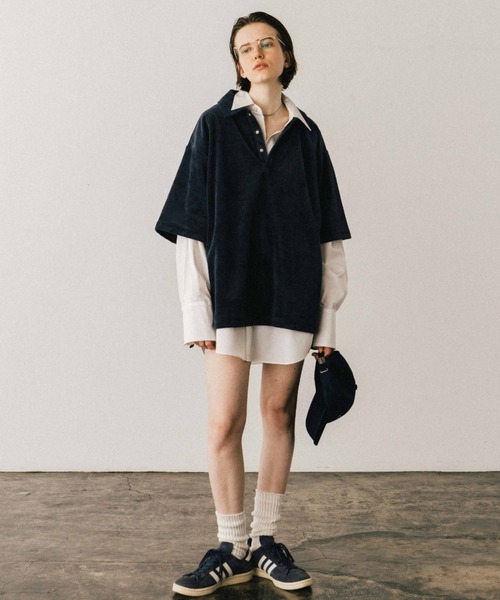 ポロシャツ ポロ COTTON VELOUR OVER POLO/コットンベロアオーバーポロ レディース COTTON VELOUR OVER POLO/コットンベロアオーバーポロ