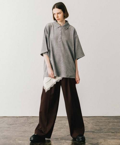 ポロシャツ ポロ COTTON VELOUR OVER POLO/コットンベロアオーバーポロ レディース COTTON VELOUR OVER POLO/コットンベロアオーバーポロ