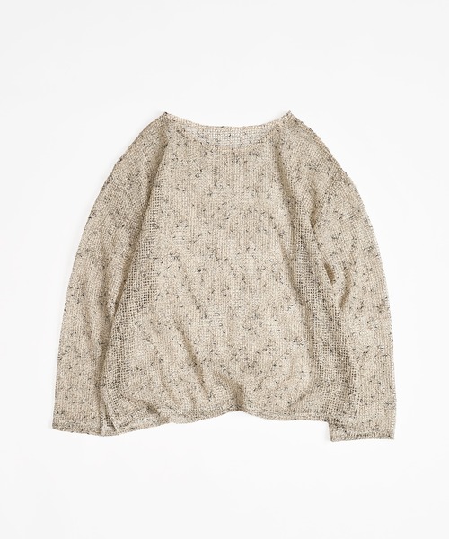 MUHET(ミュエータ)の「melange mesh sheer pullover / メランジメッシュシアートップス(Tシャツ/カットソー・レディース・ブラック/ベージュ・FREE)」の4枚目の写真