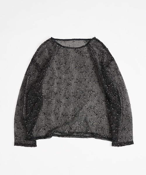 MUHET(ミュエータ)の「melange mesh sheer pullover / メランジメッシュシアートップス(Tシャツ/カットソー・レディース・ブラック/ベージュ・FREE)」の15枚目の写真