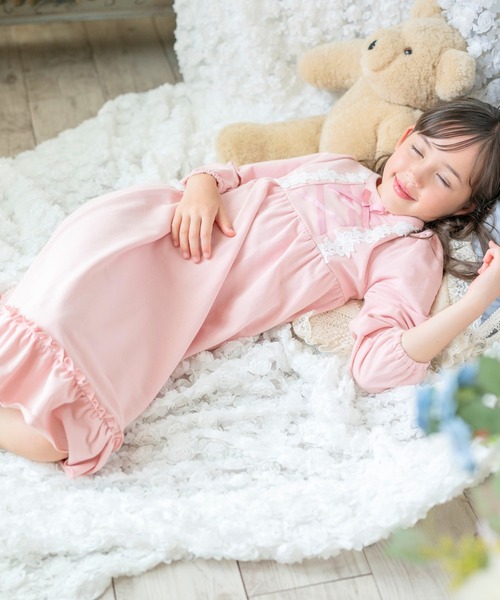 レディース HISCHRONE ヒスクローネ お花 りぼん 部屋着 パジャマ ピンク
