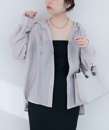 natural couture | 【sherbet line】接触冷感 フーデッド羽織シャツ(シャツ/ブラウス)