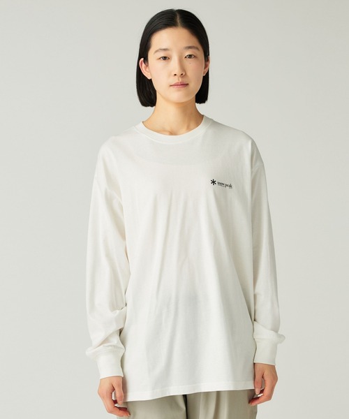Snow Peak（スノーピーク）の「Snow Peak / Soft Cotton Relaxed Logo L/S T-Shirt ソフトコットン リラックスロゴ ロング Tシャツ（Tシャツ/カットソー・メンズ・ホワイト/ブラック/オレンジ・1/S/M/L/XL/XXL）」の2枚目の写真