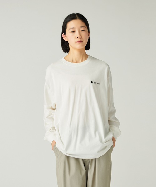 Snow Peak（スノーピーク）の「Snow Peak / Soft Cotton Relaxed Logo L/S T-Shirt ソフトコットン リラックスロゴ ロング Tシャツ（Tシャツ/カットソー・メンズ・ホワイト/ブラック/オレンジ・1/S/M/L/XL/XXL）」の6枚目の写真