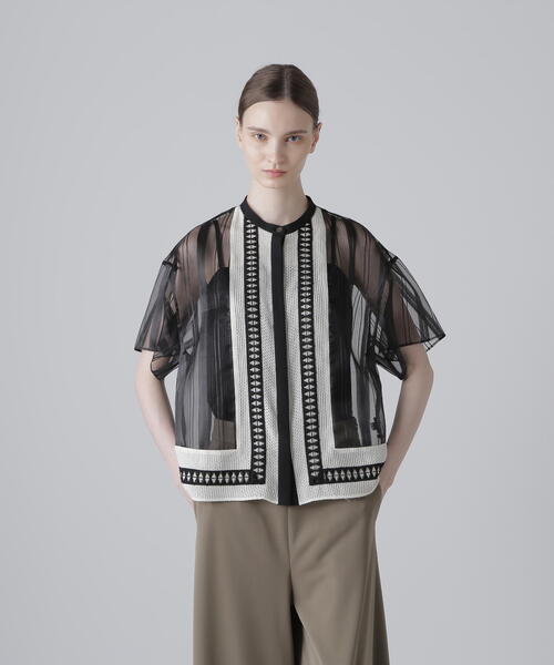 【25ss 新品】ADORE アドーア ブラウス シアー ラスターストレッチロングブラウス | ADORE（アドーア