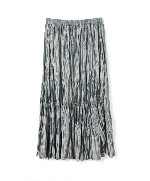 mizuiroind（ミズイロインド）の「mizuiro ind サテンワッシャープリーツスカート（スカート・レディース・グレー/ライトブルー/ブラック・FREE）」の3枚目の写真