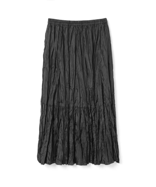 mizuiroind（ミズイロインド）の「mizuiro ind サテンワッシャープリーツスカート（スカート・レディース・グレー/ライトブルー/ブラック・FREE）」の4枚目の写真