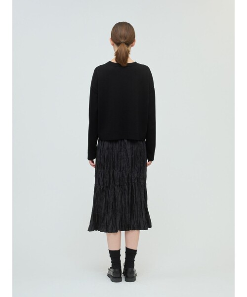 mizuiroind（ミズイロインド）の「mizuiro ind サテンワッシャープリーツスカート（スカート・レディース・グレー/ライトブルー/ブラック・FREE）」の9枚目の写真