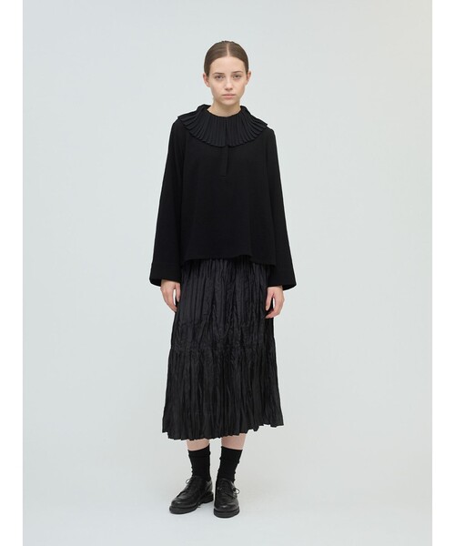 mizuiroind（ミズイロインド）の「mizuiro ind サテンワッシャープリーツスカート（スカート・レディース・グレー/ライトブルー/ブラック・FREE）」の14枚目の写真