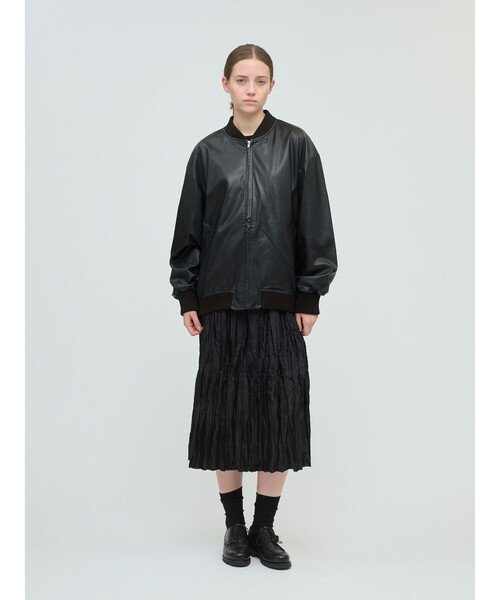 mizuiroind（ミズイロインド）の「mizuiro ind サテンワッシャープリーツスカート（スカート・レディース・グレー/ライトブルー/ブラック・FREE）」の15枚目の写真