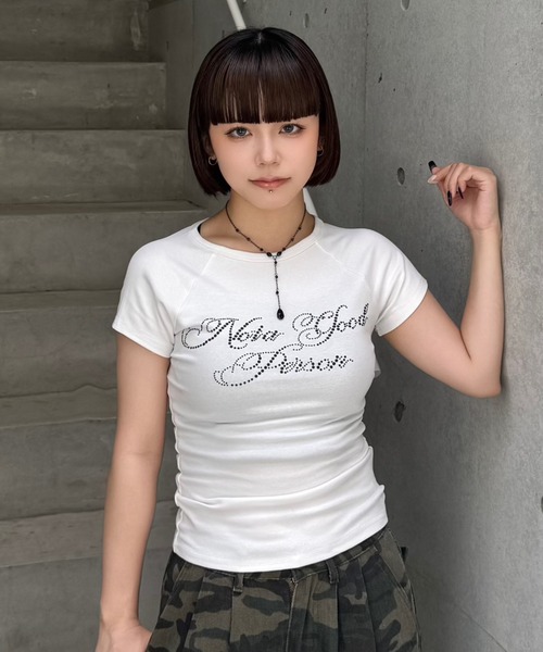 ZIPPER CLUB(ZIPPER CLUB ジッパークラブ)の「Edge letter Tshirt(Tシャツ/カットソー・レディース・ホワイト/ブラック・LARGE/MEDIUM/SMALL)」の8枚目の写真