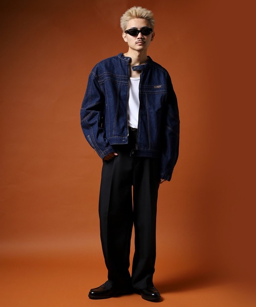 NERDY（ノルディ）の「ユニＮＹデニムバイカージャケット（デニムジャケット・メンズ・ブルー/ベージュ/ネイビー・SS/M/L/S）」の12枚目の写真
