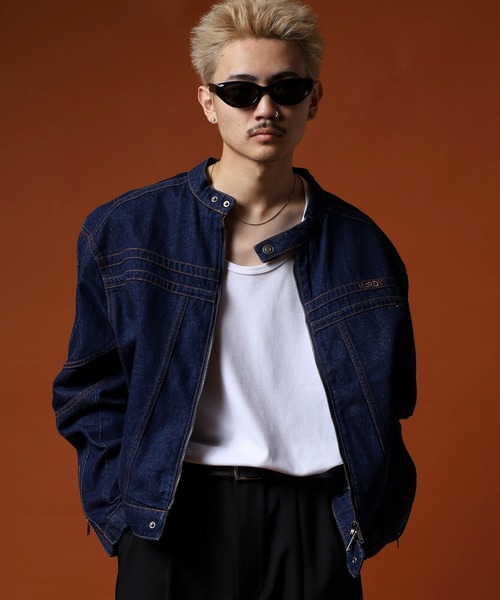 NERDY（ノルディ）の「ユニＮＹデニムバイカージャケット（デニムジャケット・メンズ・ブルー/ベージュ/ネイビー・SS/M/L/S）」の11枚目の写真