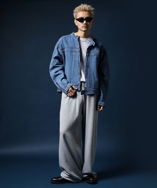 セール】ユニNYデニムバイカージャケット（デニムジャケット