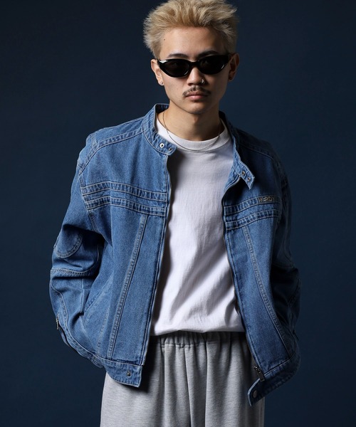 NERDY（ノルディ）の「ユニＮＹデニムバイカージャケット（デニムジャケット・メンズ・ブルー/ベージュ/ネイビー・SS/M/L/S）」の13枚目の写真