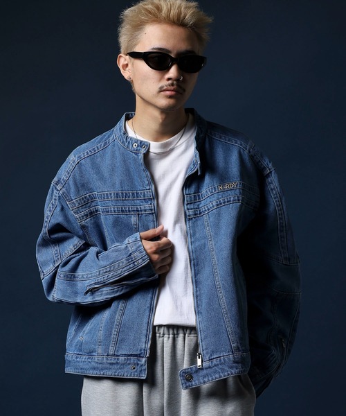 NERDY（ノルディ）の「ユニＮＹデニムバイカージャケット（デニムジャケット・メンズ・ブルー/ベージュ/ネイビー・SS/M/L/S）」の15枚目の写真