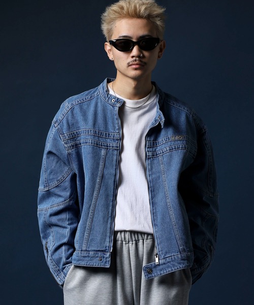 NERDY（ノルディ）の「ユニＮＹデニムバイカージャケット（デニムジャケット・メンズ・ブルー/ベージュ/ネイビー・SS/M/L/S）」の16枚目の写真