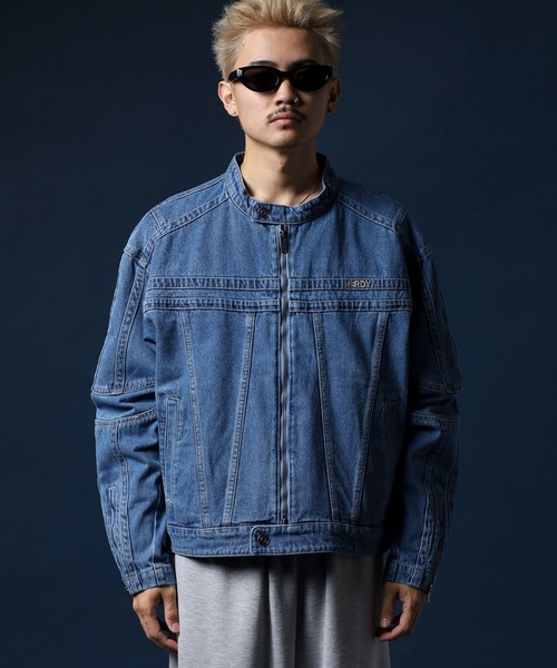 NERDY（ノルディ）の「ユニＮＹデニムバイカージャケット（デニムジャケット・メンズ・ブルー/ベージュ/ネイビー・SS/M/L/S）」の18枚目の写真