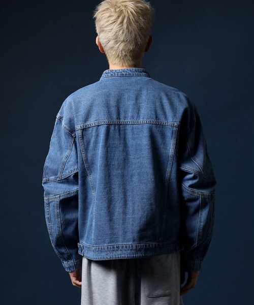 セール】ユニNYデニムバイカージャケット（デニムジャケット