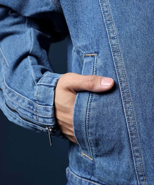 セール】ユニNYデニムバイカージャケット（デニムジャケット