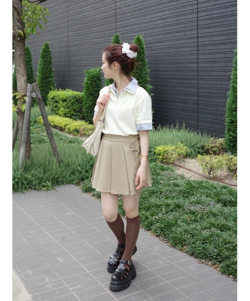 JUMELLE(ジュメロ)の「wrap pleats skirt(スカート・レディース・グレー/ベージュ・MEDIUM)」の14枚目の写真