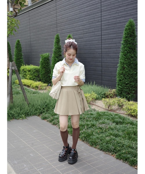 JUMELLE(ジュメロ)の「wrap pleats skirt(スカート・レディース・グレー/ベージュ・MEDIUM)」の15枚目の写真