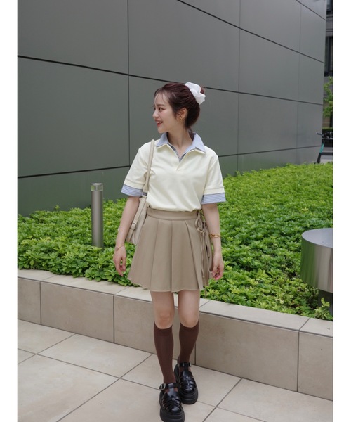 JUMELLE(ジュメロ)の「wrap pleats skirt(スカート・レディース・グレー/ベージュ・MEDIUM)」の17枚目の写真