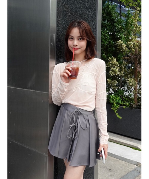 JUMELLE(ジュメロ)の「wrap pleats skirt(スカート・レディース・グレー/ベージュ・MEDIUM)」の20枚目の写真