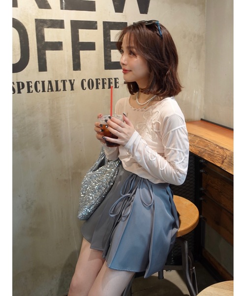 JUMELLE(ジュメロ)の「wrap pleats skirt(スカート・レディース・グレー/ベージュ・MEDIUM)」の21枚目の写真