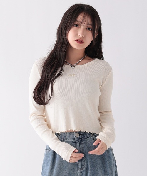 repipi armario（レピピ アルマリオ）の「A.Washリブインナー（Tシャツ/カットソー・キッズ・ブラック系/ブルー系/ブラウン系/ホワイト系・MEDIUM/LARGE/SMALL）」の2枚目の写真