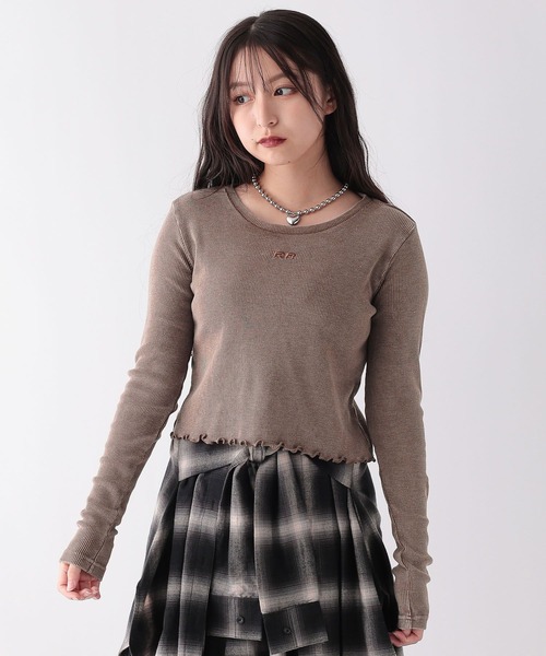 repipi armario（レピピ アルマリオ）の「A.Washリブインナー（Tシャツ/カットソー・キッズ・ブラック系/ブルー系/ブラウン系/ホワイト系・MEDIUM/LARGE/SMALL）」の3枚目の写真