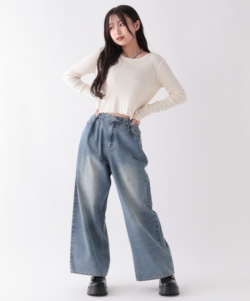 repipi armario（レピピ アルマリオ）の「A.Washリブインナー（Tシャツ/カットソー・キッズ・ブラック系/ブルー系/ブラウン系/ホワイト系・MEDIUM/LARGE/SMALL）」の9枚目の写真