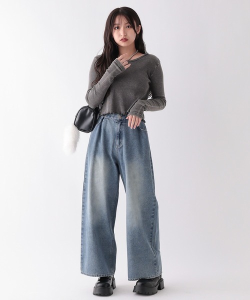 repipi armario（レピピ アルマリオ）の「A.Washリブインナー（Tシャツ/カットソー・キッズ・ブラック系/ブルー系/ブラウン系/ホワイト系・MEDIUM/LARGE/SMALL）」の11枚目の写真