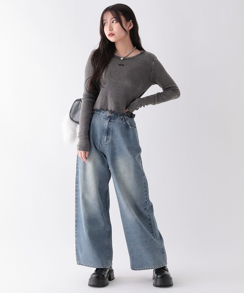 repipi armario（レピピ アルマリオ）の「A.Washリブインナー（Tシャツ/カットソー・キッズ・ブラック系/ブルー系/ブラウン系/ホワイト系・MEDIUM/LARGE/SMALL）」の12枚目の写真