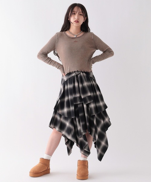 repipi armario（レピピ アルマリオ）の「A.Washリブインナー（Tシャツ/カットソー・キッズ・ブラック系/ブルー系/ブラウン系/ホワイト系・MEDIUM/LARGE/SMALL）」の13枚目の写真