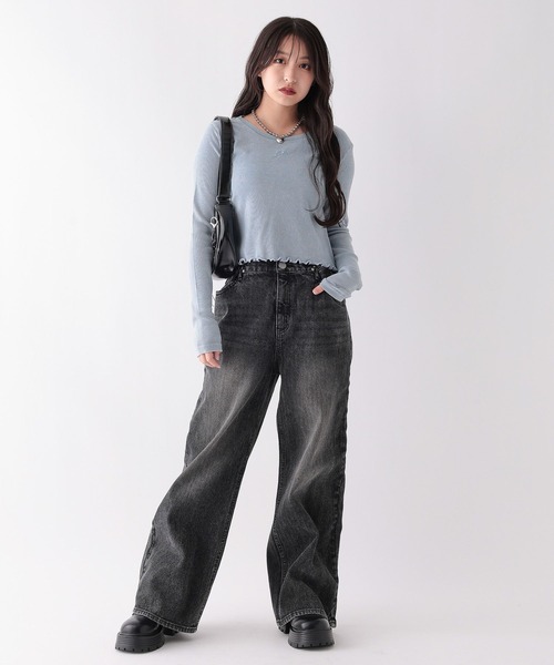 repipi armario（レピピ アルマリオ）の「A.Washリブインナー（Tシャツ/カットソー・キッズ・ブラック系/ブルー系/ブラウン系/ホワイト系・MEDIUM/LARGE/SMALL）」の16枚目の写真