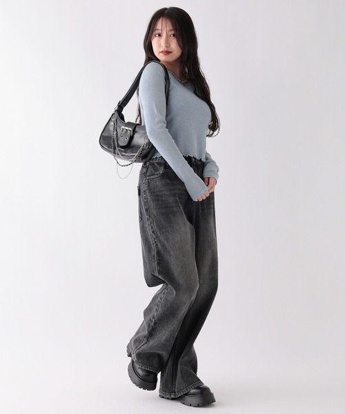 repipi armario（レピピ アルマリオ）の「A.Washリブインナー（Tシャツ/カットソー・キッズ・ブラック系/ブルー系/ブラウン系/ホワイト系・MEDIUM/LARGE/SMALL）」の17枚目の写真