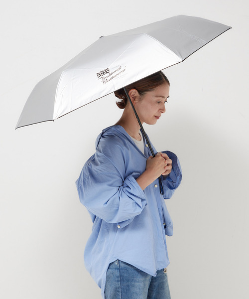 Traditional Weatherwear 折り畳み傘 ブルー デニム 日傘 Traditional Weatherwear TRADITIONAL WEATHERWEAR ライト