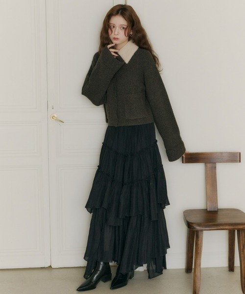 Olu.（オルドット）の「ボアカラーポケットカーディガン（カーディガン