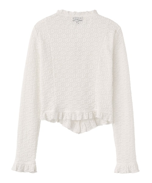 GENERAL IDEA(ジェネラルアイデア)の「GENERAL IDEA/ジェネラルアイディア lace frill blouse ブラウス(シャツ/ブラウス・レディース・ブラック/ホワイト・L/S/M)」の4枚目の写真